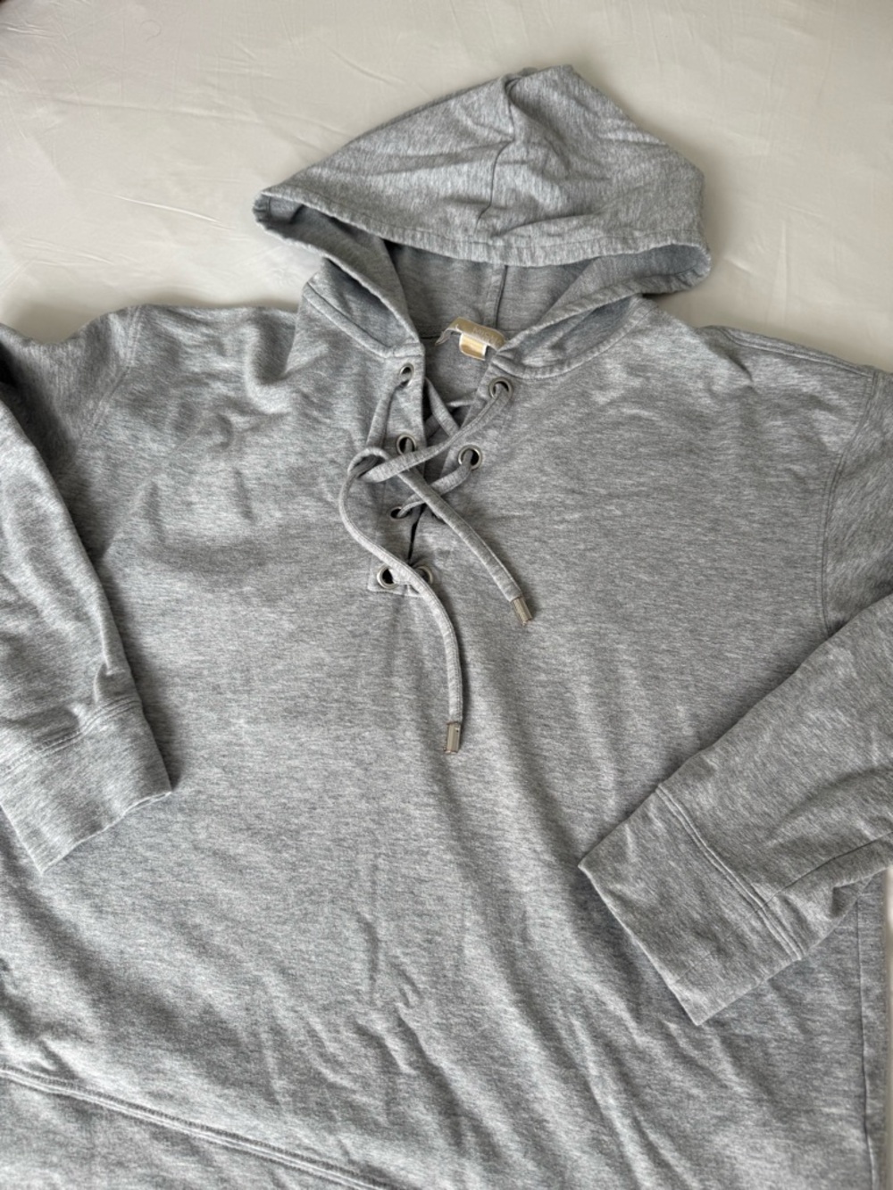 MICHAEL Michael Kors Gray Lace-Up Hooded Sweatshirt